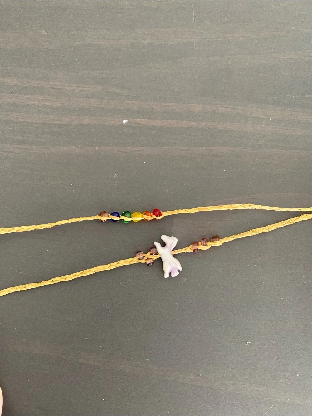 Handmade Yellow Braided Friendship Bracelet with Colorful Beads